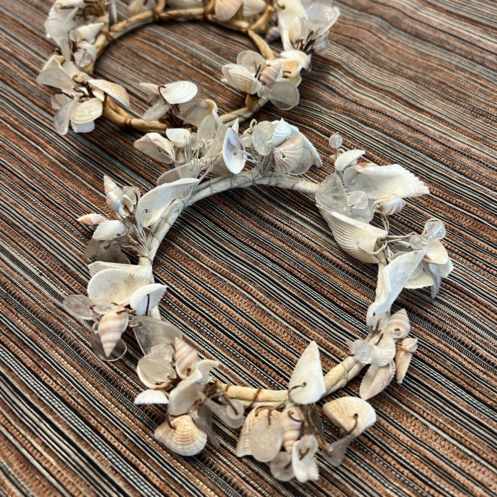 Decorative Sea shell Rings for candles - set of 2